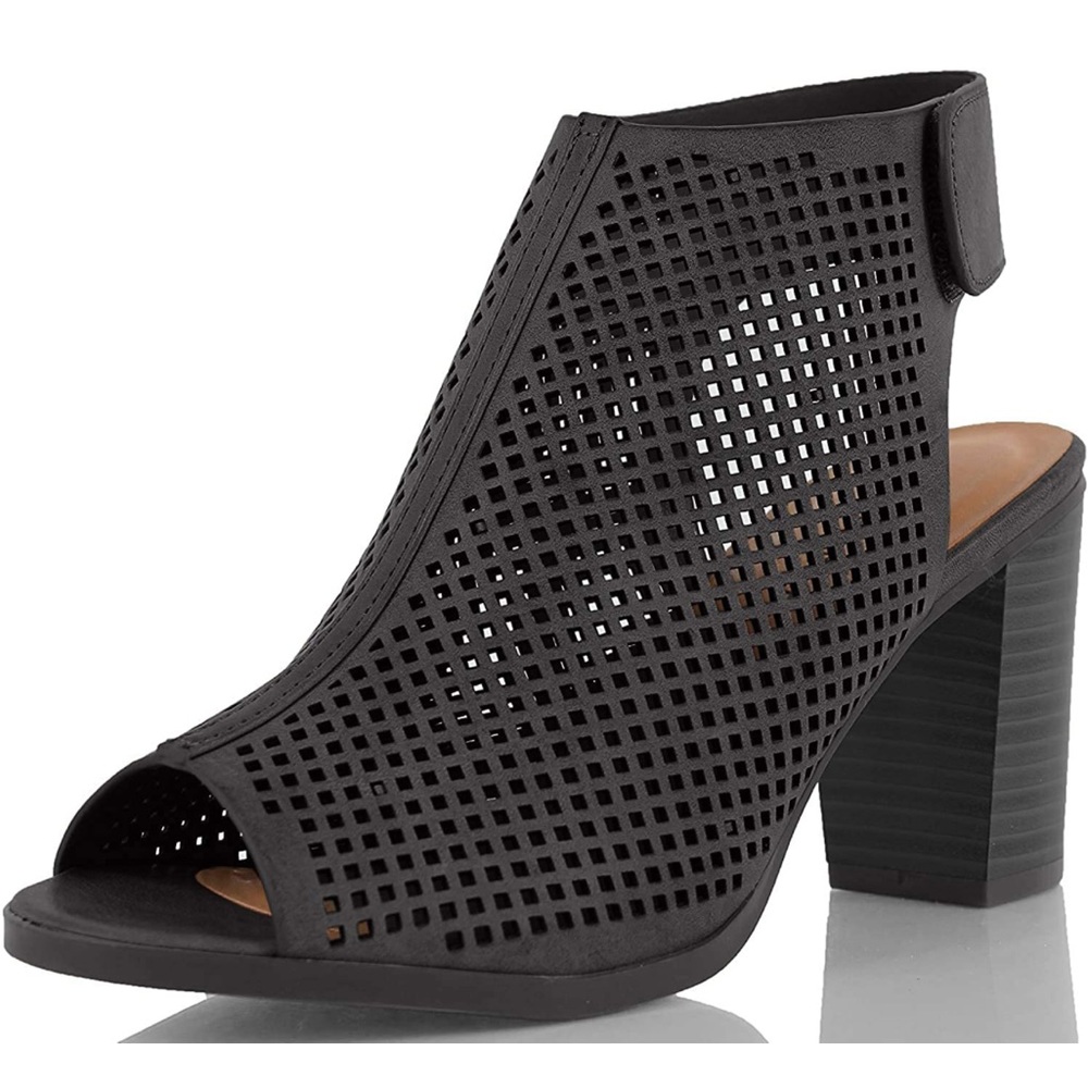 Open toe block heel